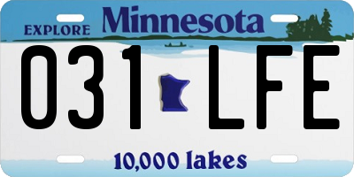 MN license plate 031LFE