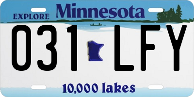 MN license plate 031LFY