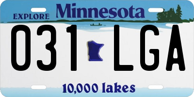 MN license plate 031LGA