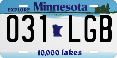 MN license plate 031LGB