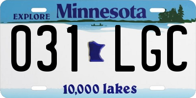 MN license plate 031LGC