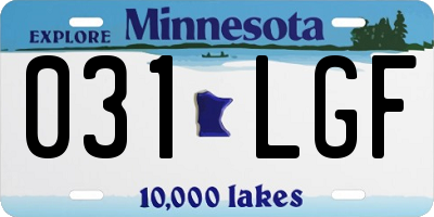MN license plate 031LGF