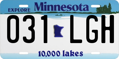 MN license plate 031LGH