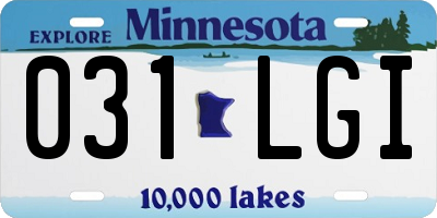 MN license plate 031LGI