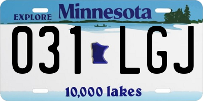 MN license plate 031LGJ