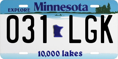 MN license plate 031LGK