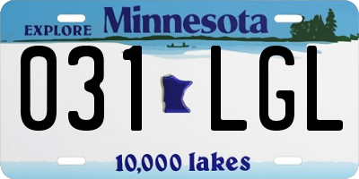 MN license plate 031LGL