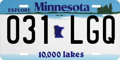 MN license plate 031LGQ
