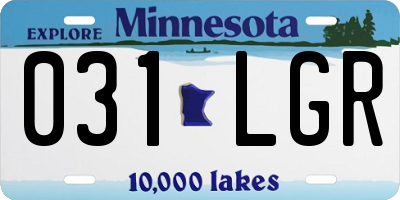 MN license plate 031LGR