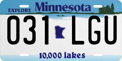 MN license plate 031LGU