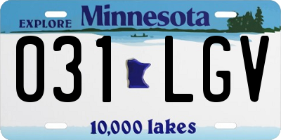 MN license plate 031LGV