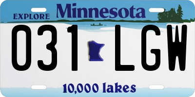 MN license plate 031LGW