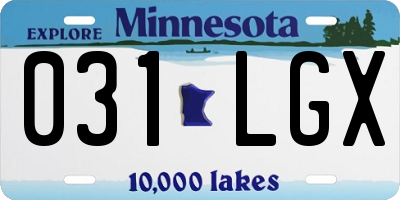 MN license plate 031LGX