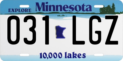 MN license plate 031LGZ