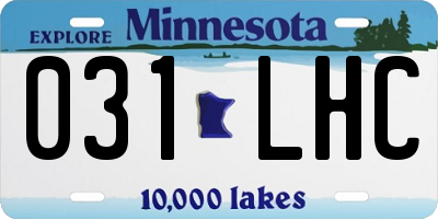 MN license plate 031LHC