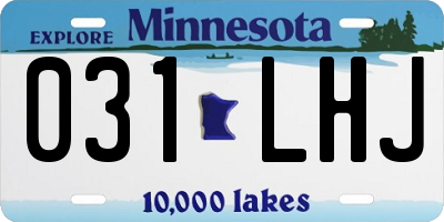 MN license plate 031LHJ