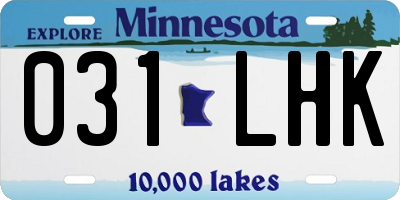 MN license plate 031LHK