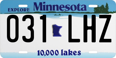 MN license plate 031LHZ