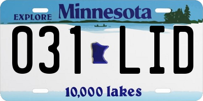 MN license plate 031LID