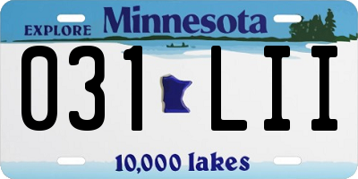 MN license plate 031LII