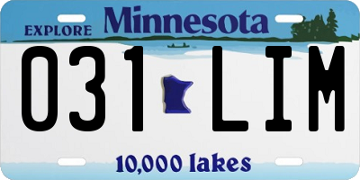 MN license plate 031LIM
