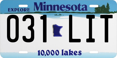 MN license plate 031LIT