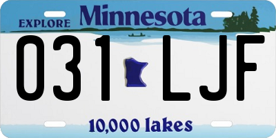 MN license plate 031LJF