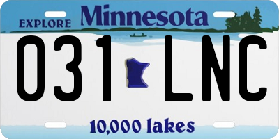 MN license plate 031LNC