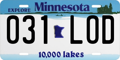 MN license plate 031LOD