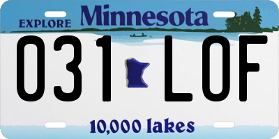 MN license plate 031LOF