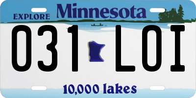 MN license plate 031LOI