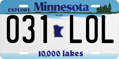 MN license plate 031LOL