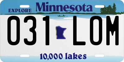 MN license plate 031LOM