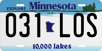 MN license plate 031LOS