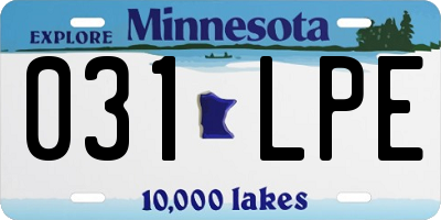 MN license plate 031LPE