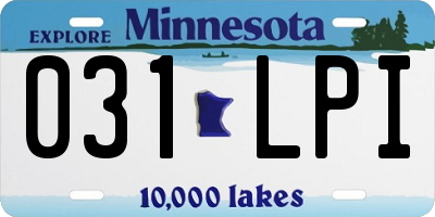 MN license plate 031LPI