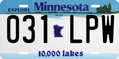 MN license plate 031LPW