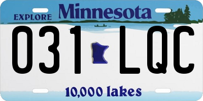 MN license plate 031LQC