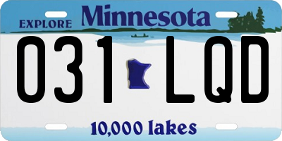 MN license plate 031LQD