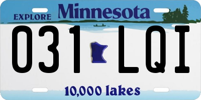 MN license plate 031LQI
