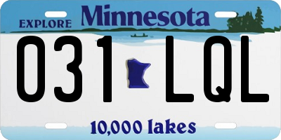 MN license plate 031LQL
