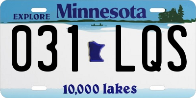 MN license plate 031LQS
