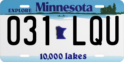 MN license plate 031LQU