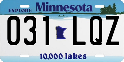 MN license plate 031LQZ