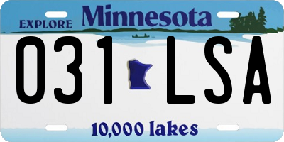 MN license plate 031LSA