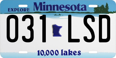 MN license plate 031LSD