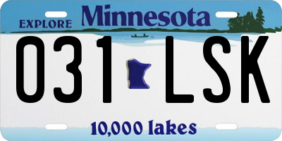 MN license plate 031LSK