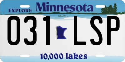 MN license plate 031LSP