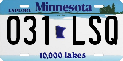 MN license plate 031LSQ