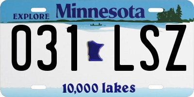 MN license plate 031LSZ